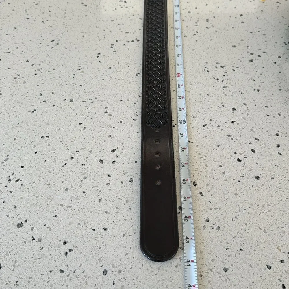 Genuine Leather Men’s Black Embossed Work Casual Belt Size 38
